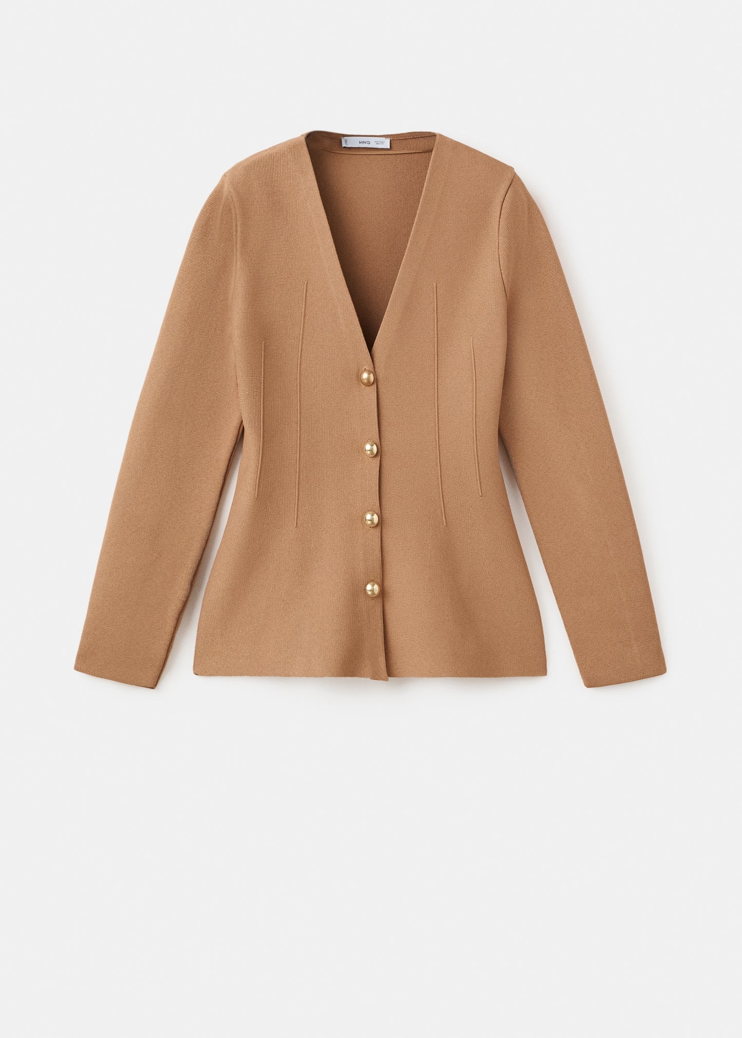 Fitted knitted jacket with buttons