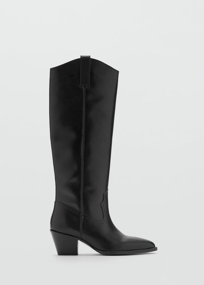 Heel leather boot