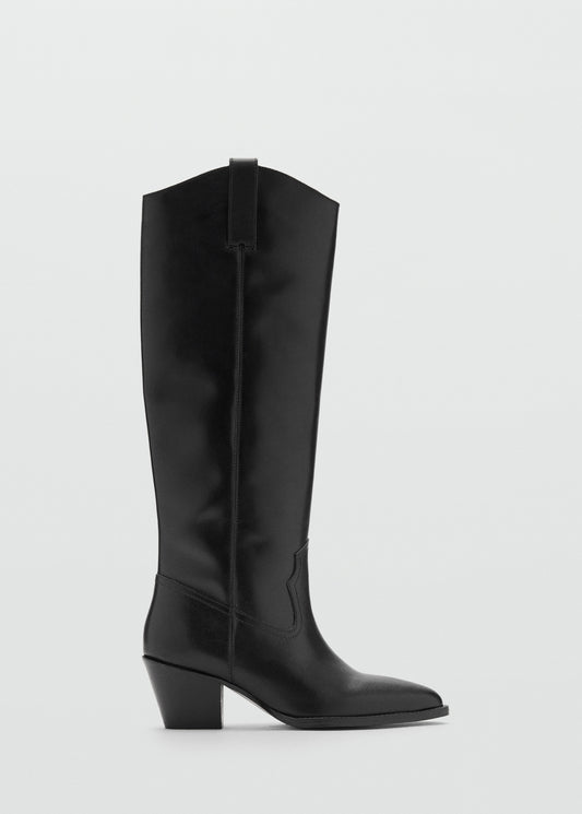 Heel leather boot
