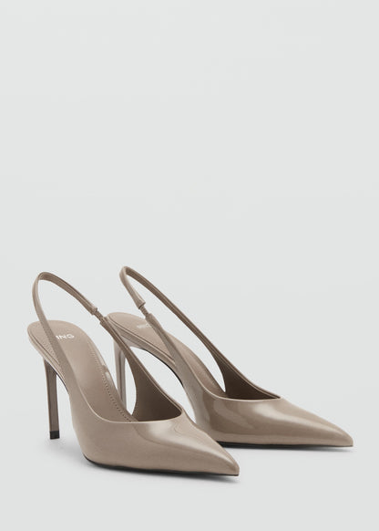 Patent heeled shoes