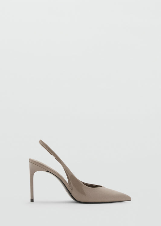 Patent heeled shoes