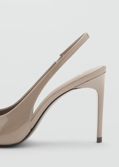 Patent heeled shoes