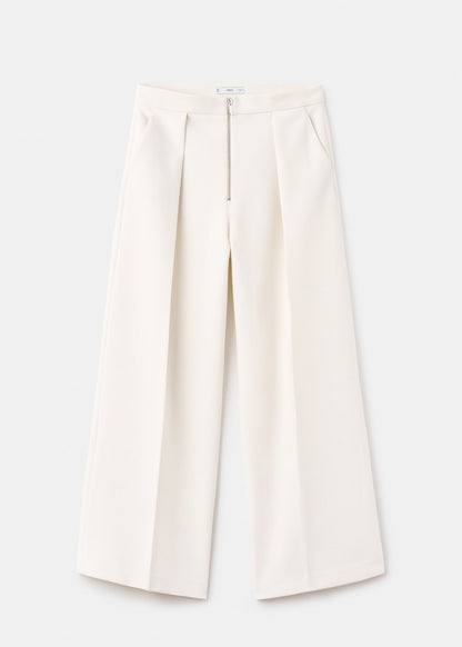 Pleated trousers with zip