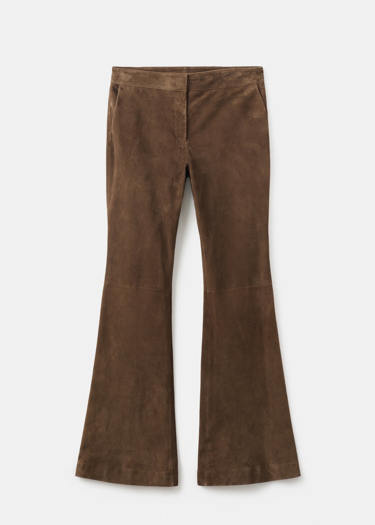 100% suede flared trousers