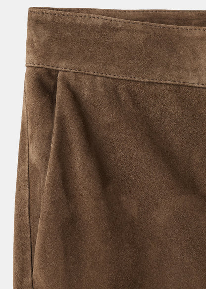 100% suede flared trousers