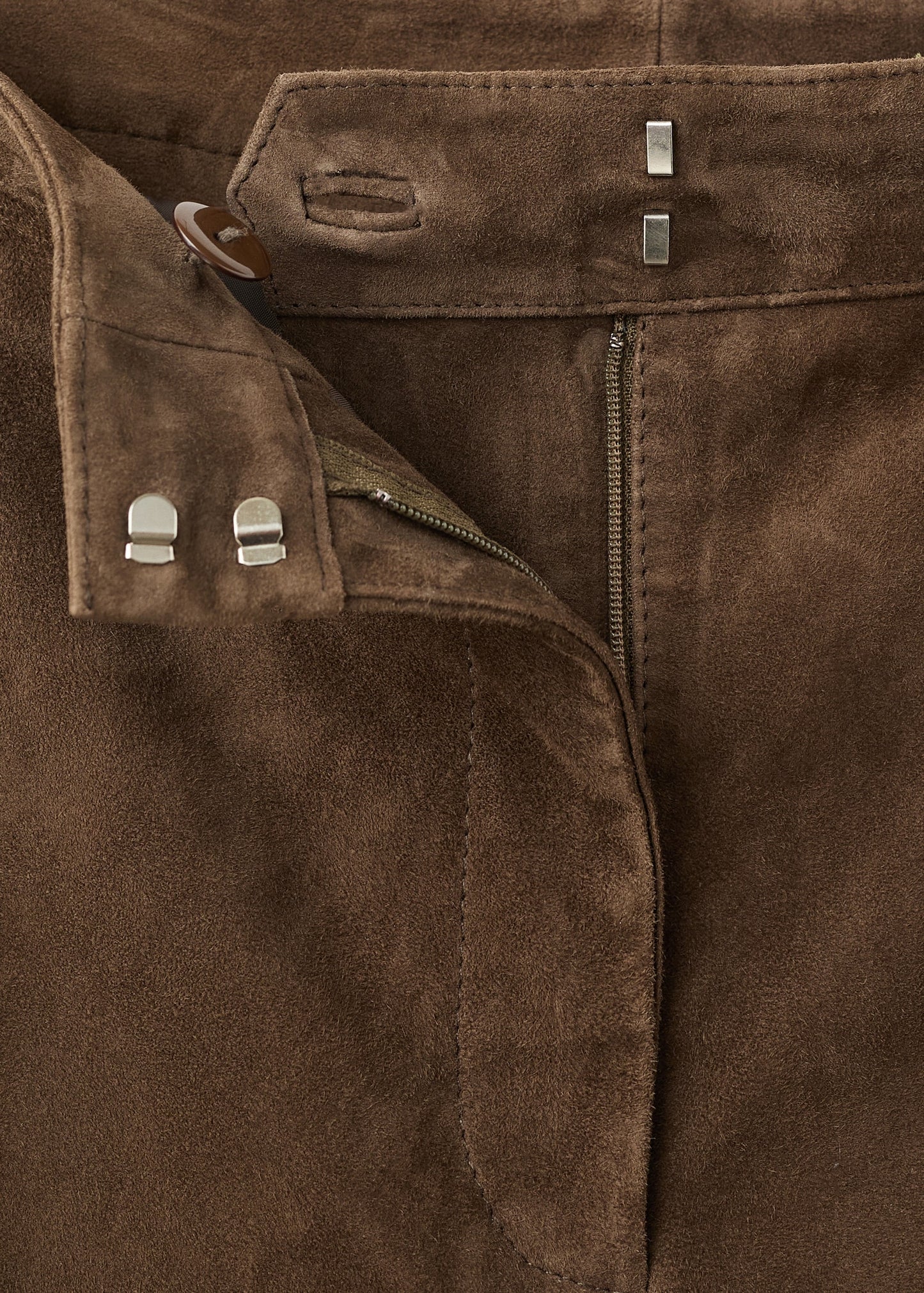 100% suede flared trousers