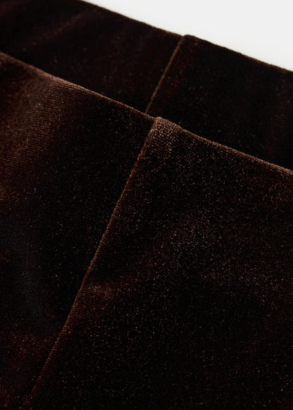 Velvet wide-leg trousers