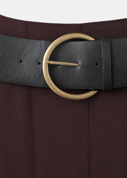 Godet skirt with belt