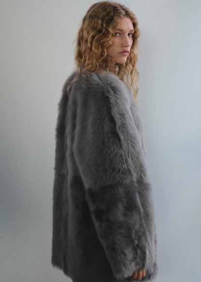 Reversible fur coat