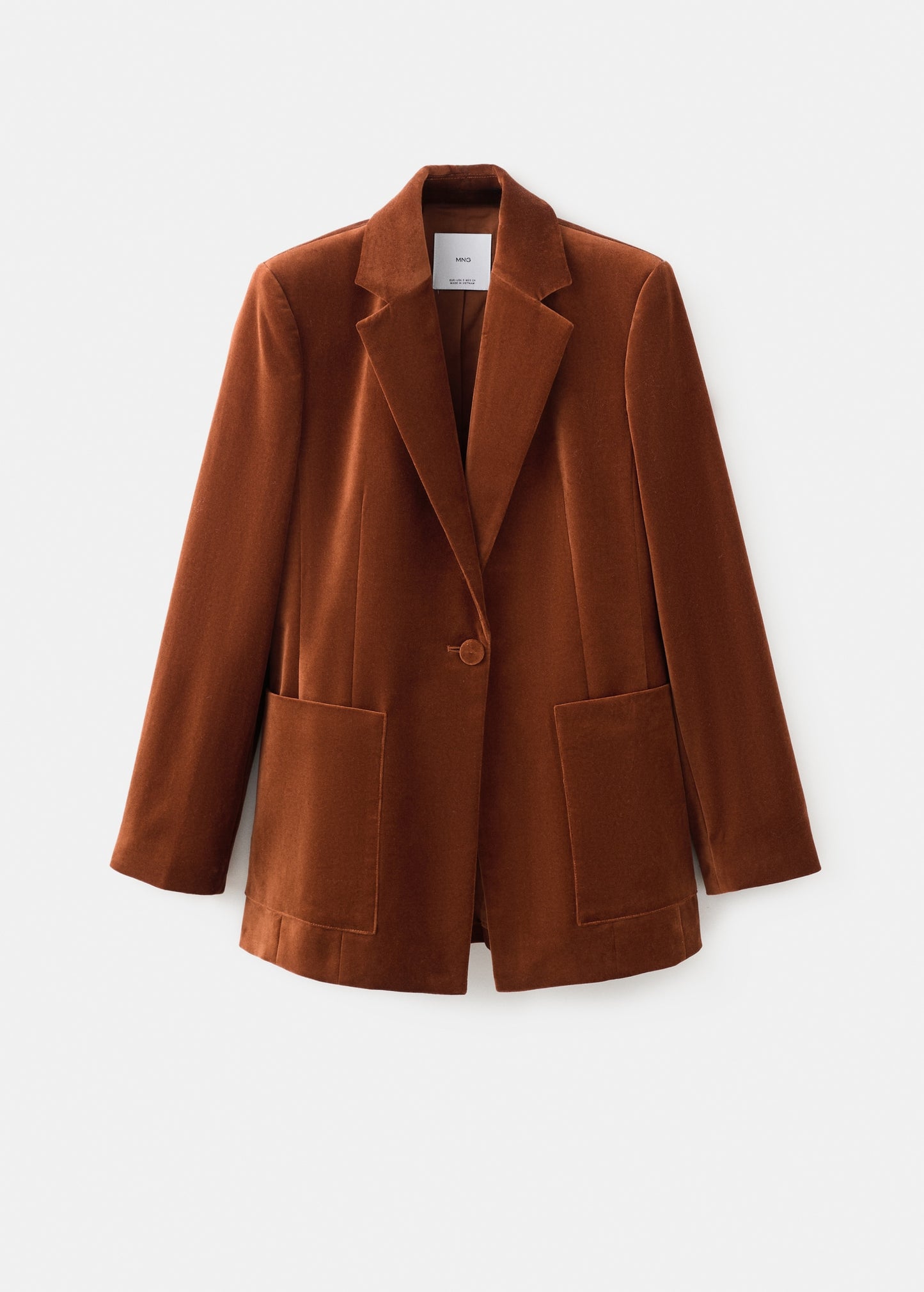 Velvet suit blazer with pockets