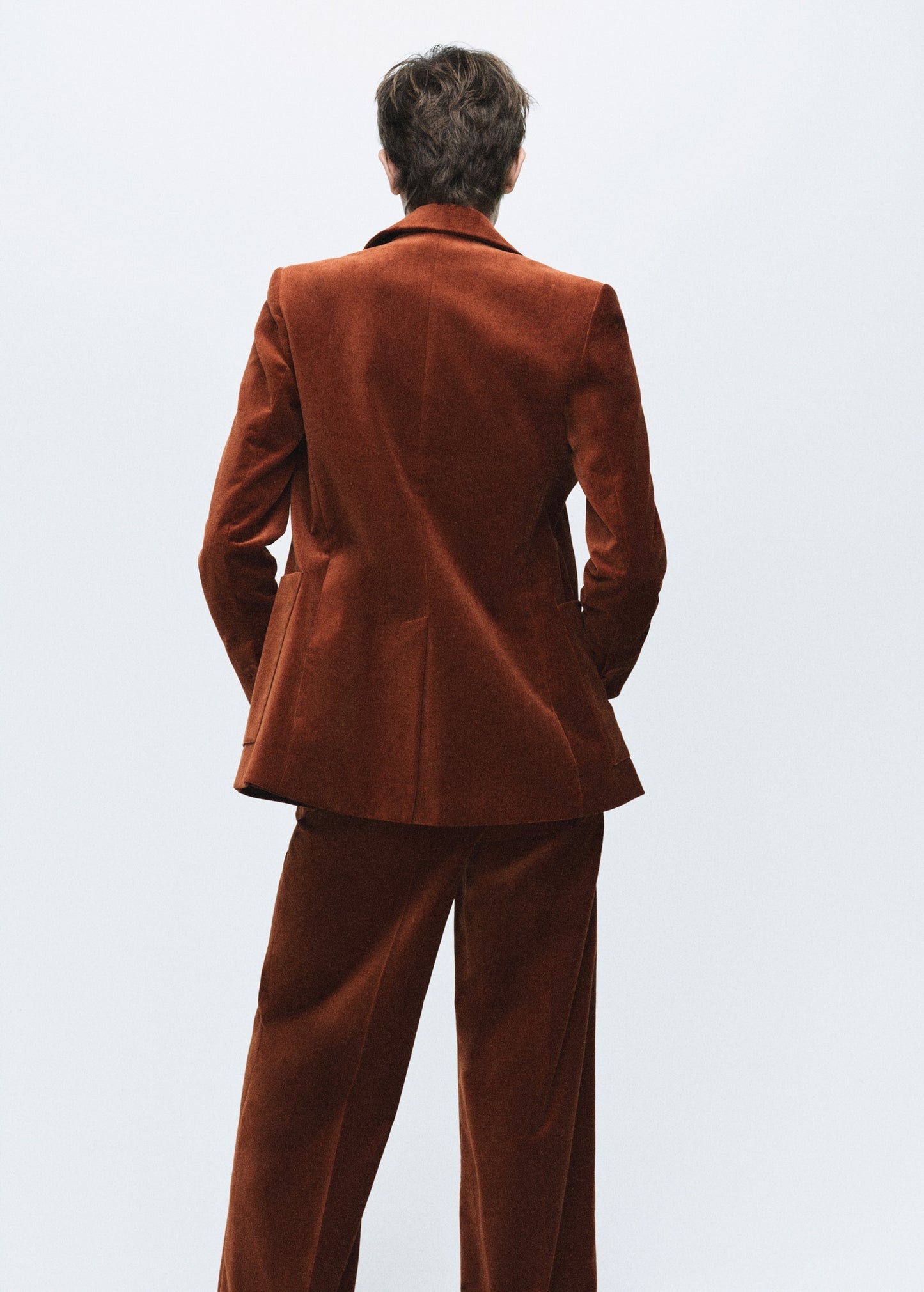 Velvet suit blazer with pockets