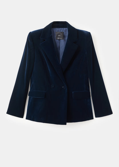 Double-breasted velvet jacket