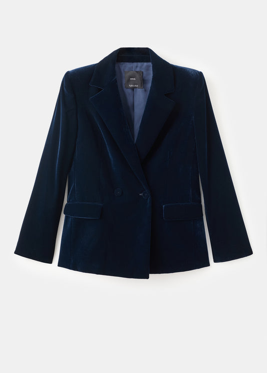 Double-breasted velvet jacket