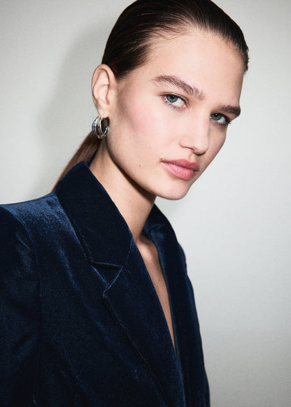 Double-breasted velvet jacket
