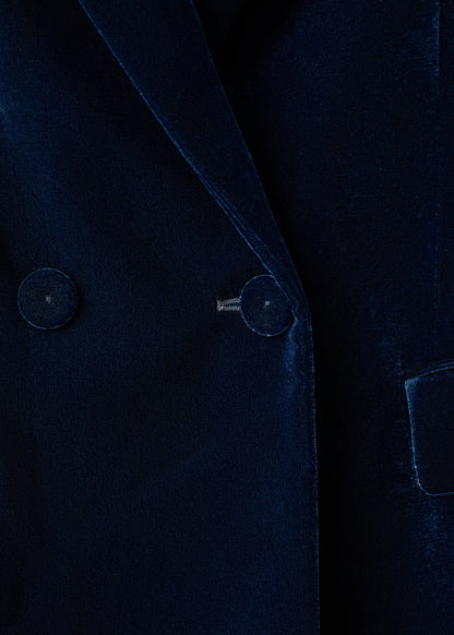 Double-breasted velvet jacket