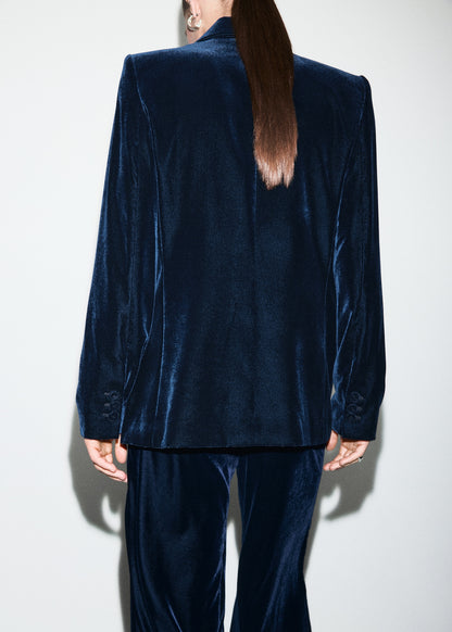 Double-breasted velvet jacket