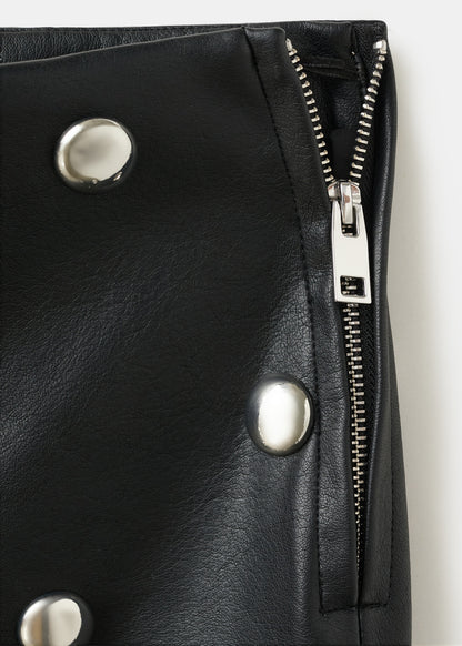 Studded faux leather skirt