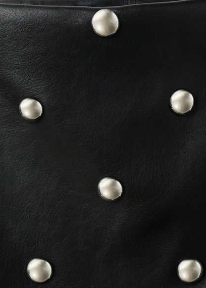 Studded faux leather skirt
