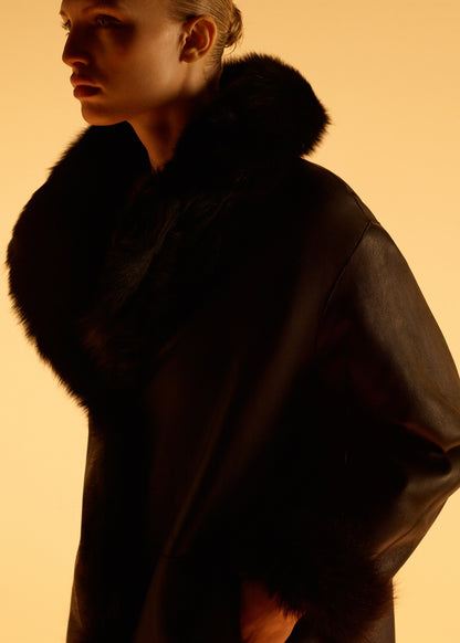 Reversible fur coat