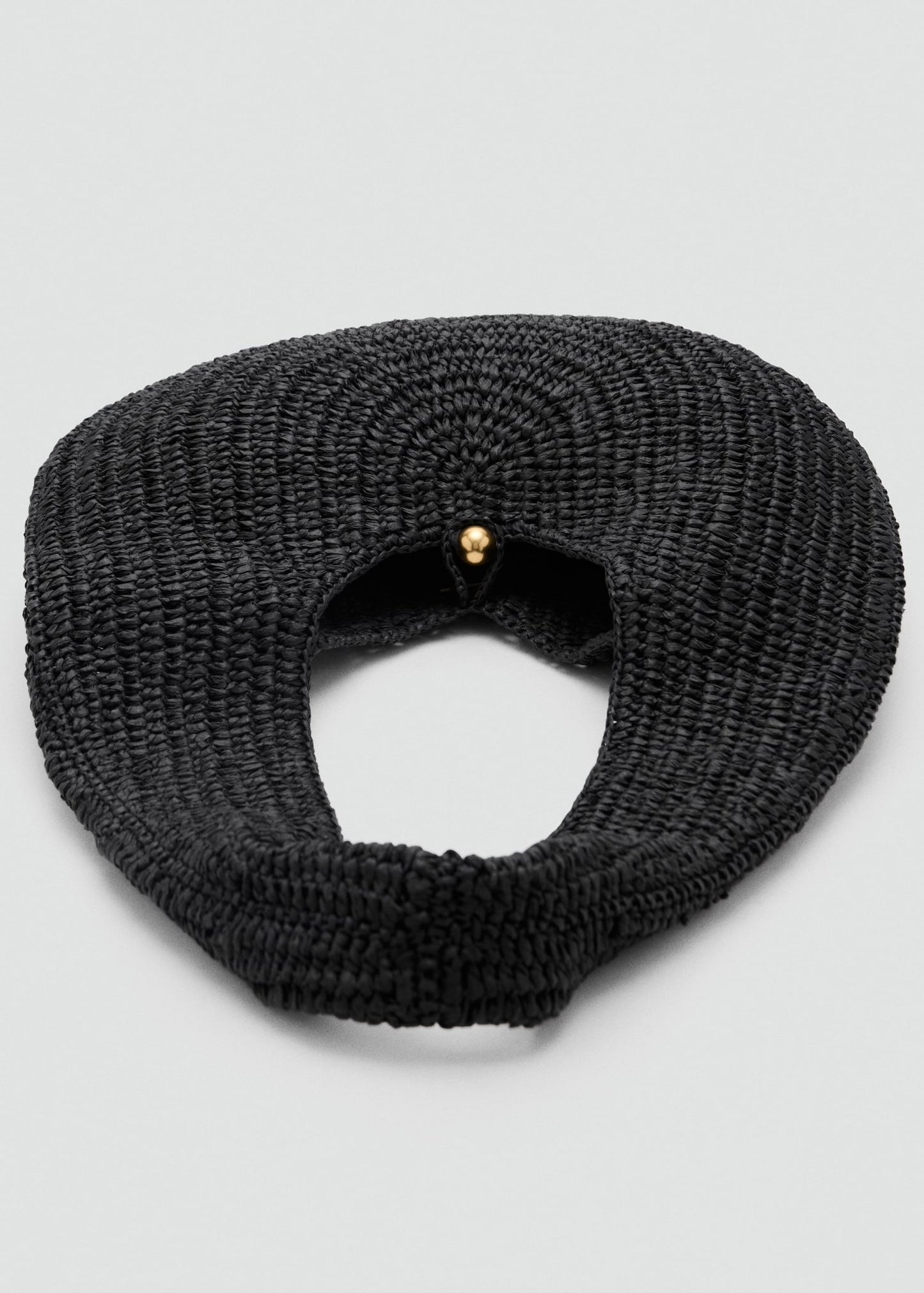 Natural fibre oval shoulder bag