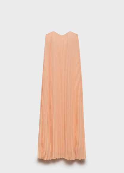 Strapless pleated dress