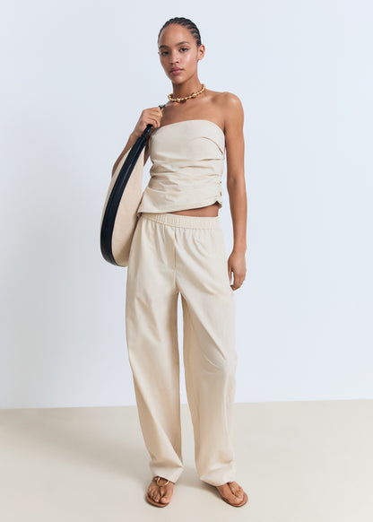 Paper bag cotton trousers