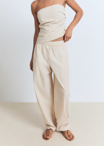 Paper bag cotton trousers