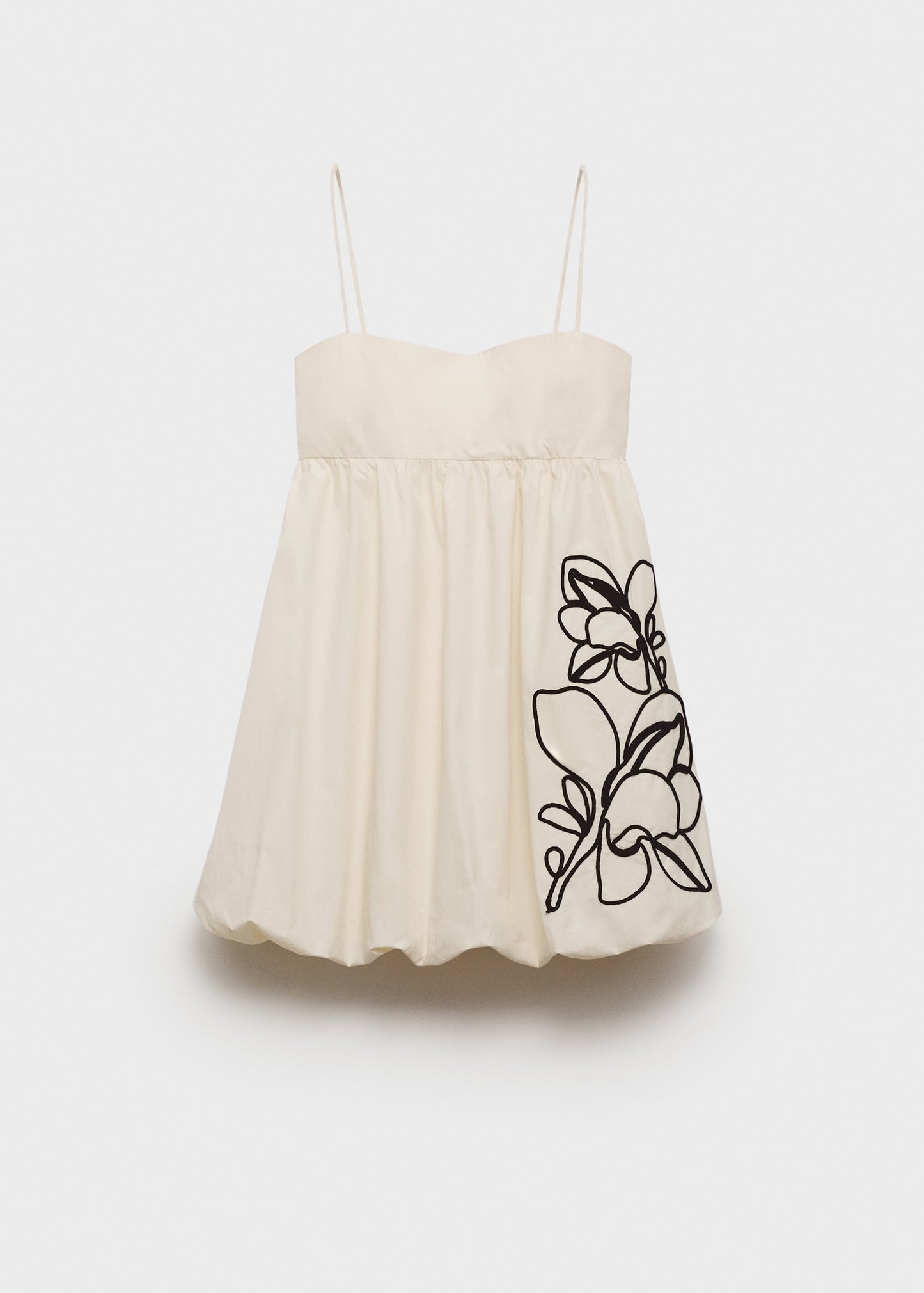 Flower embroidered balloon dress