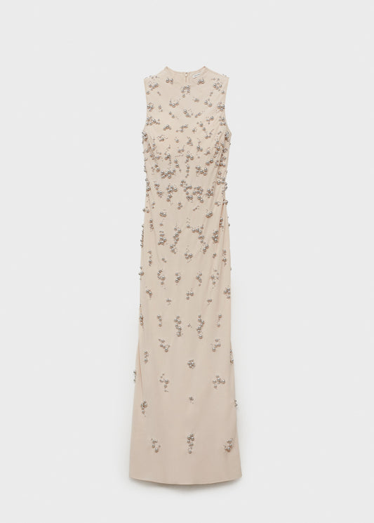 Long dress with embroidered spheres