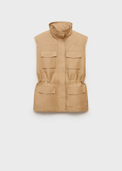 Oversized waistcoat with cargo pockets
