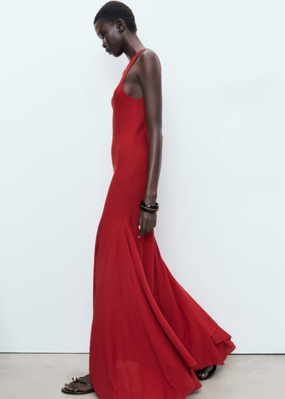 Asymmetrical low-knit dress