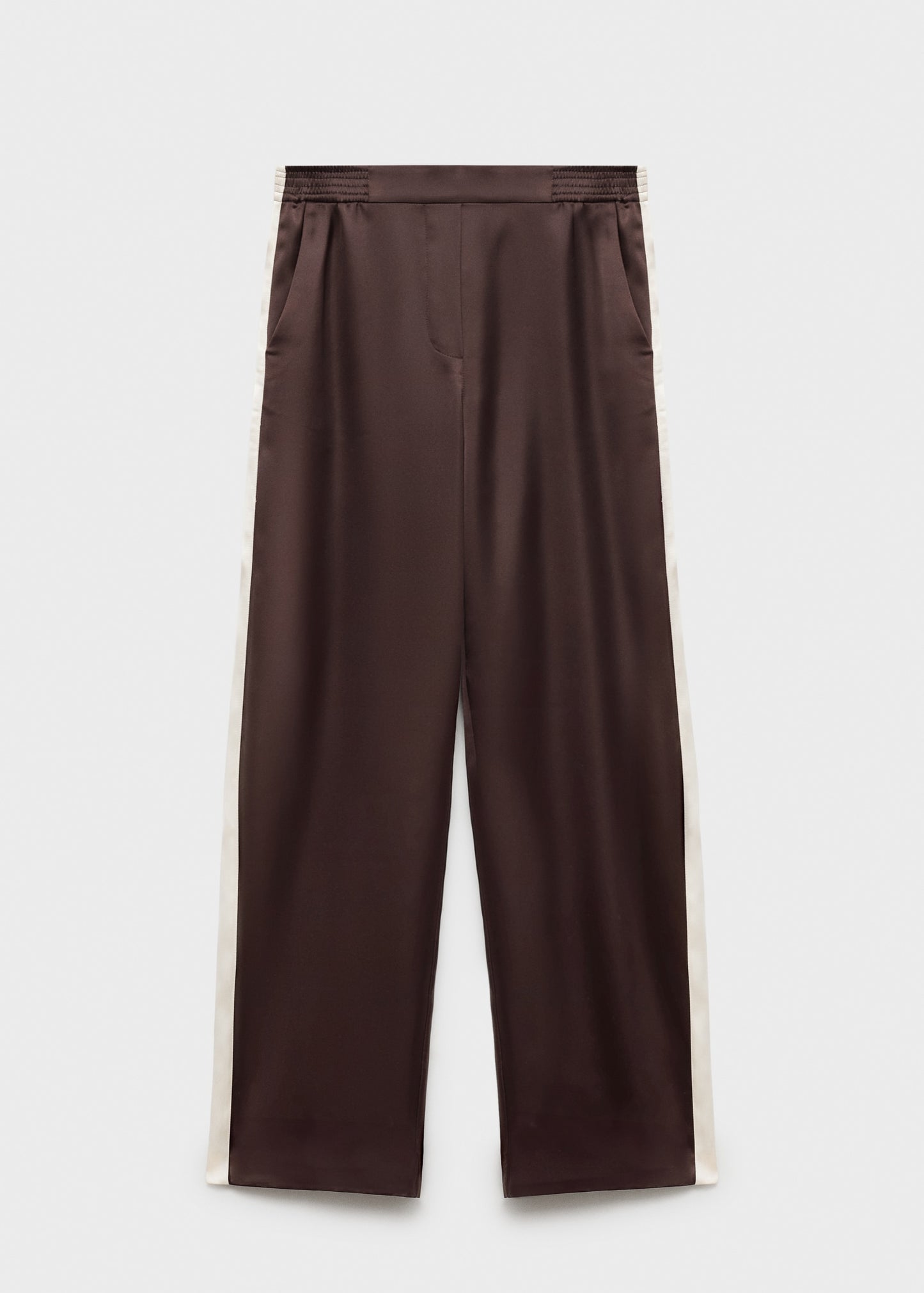 Contrast stripe straight trousers