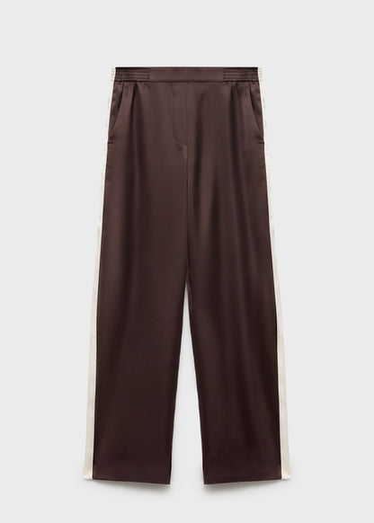 Contrast stripe straight trousers