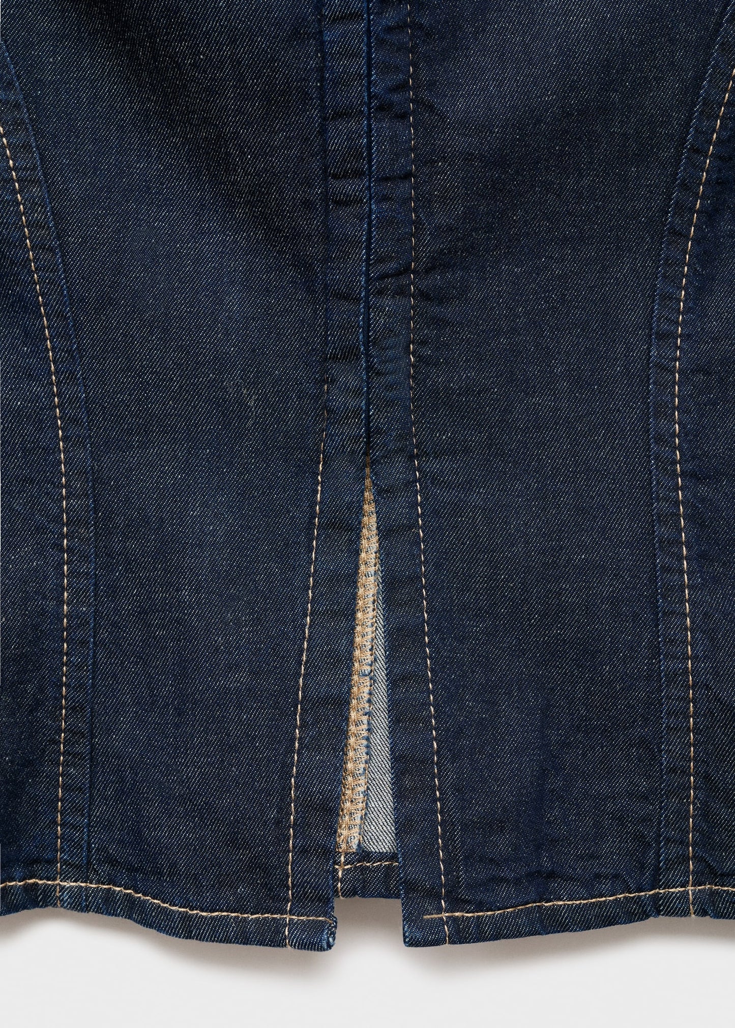 Denim top with contrast stitching
