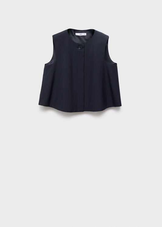 Pinstriped top with balloon effect