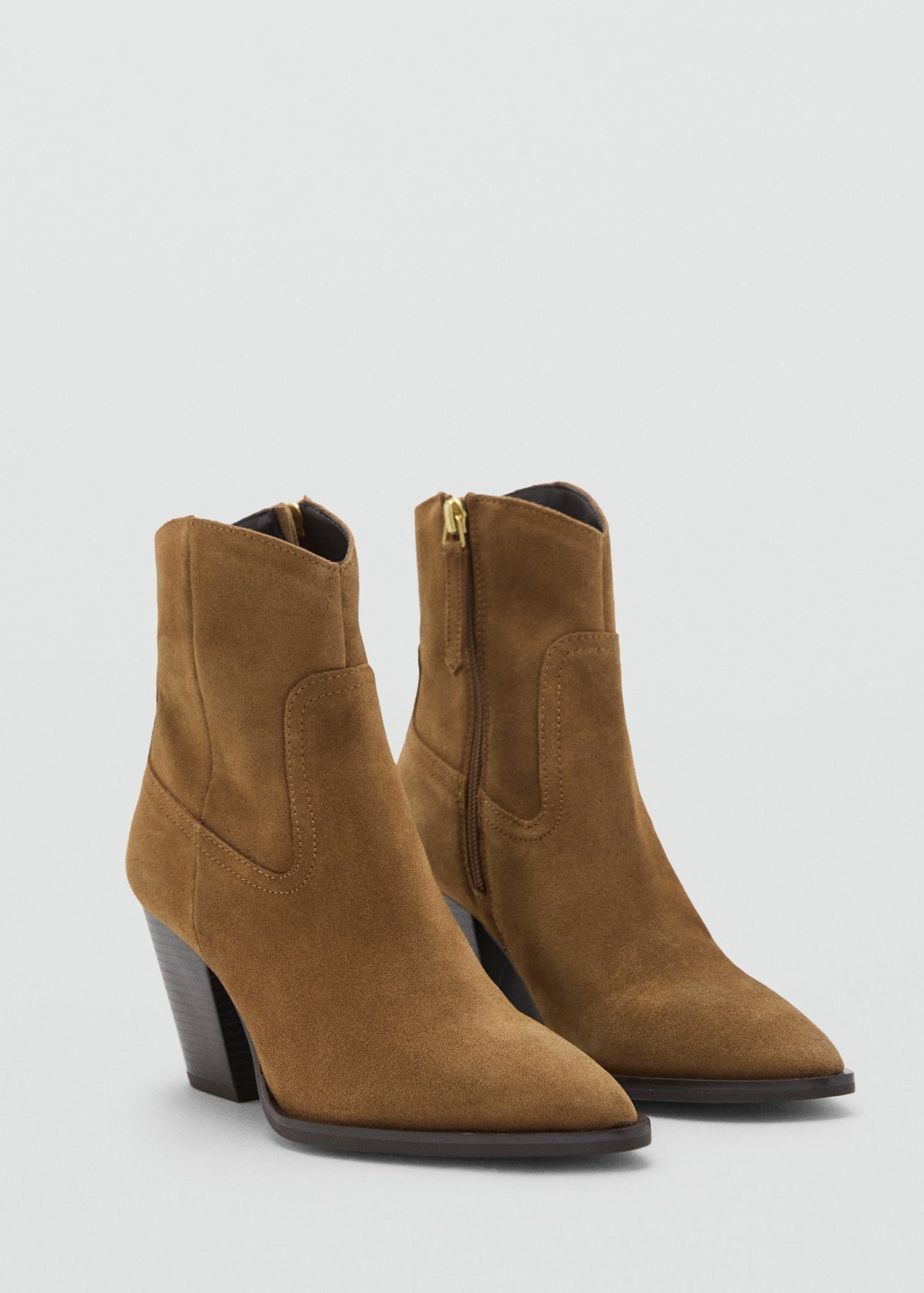 Suede block-heel boots