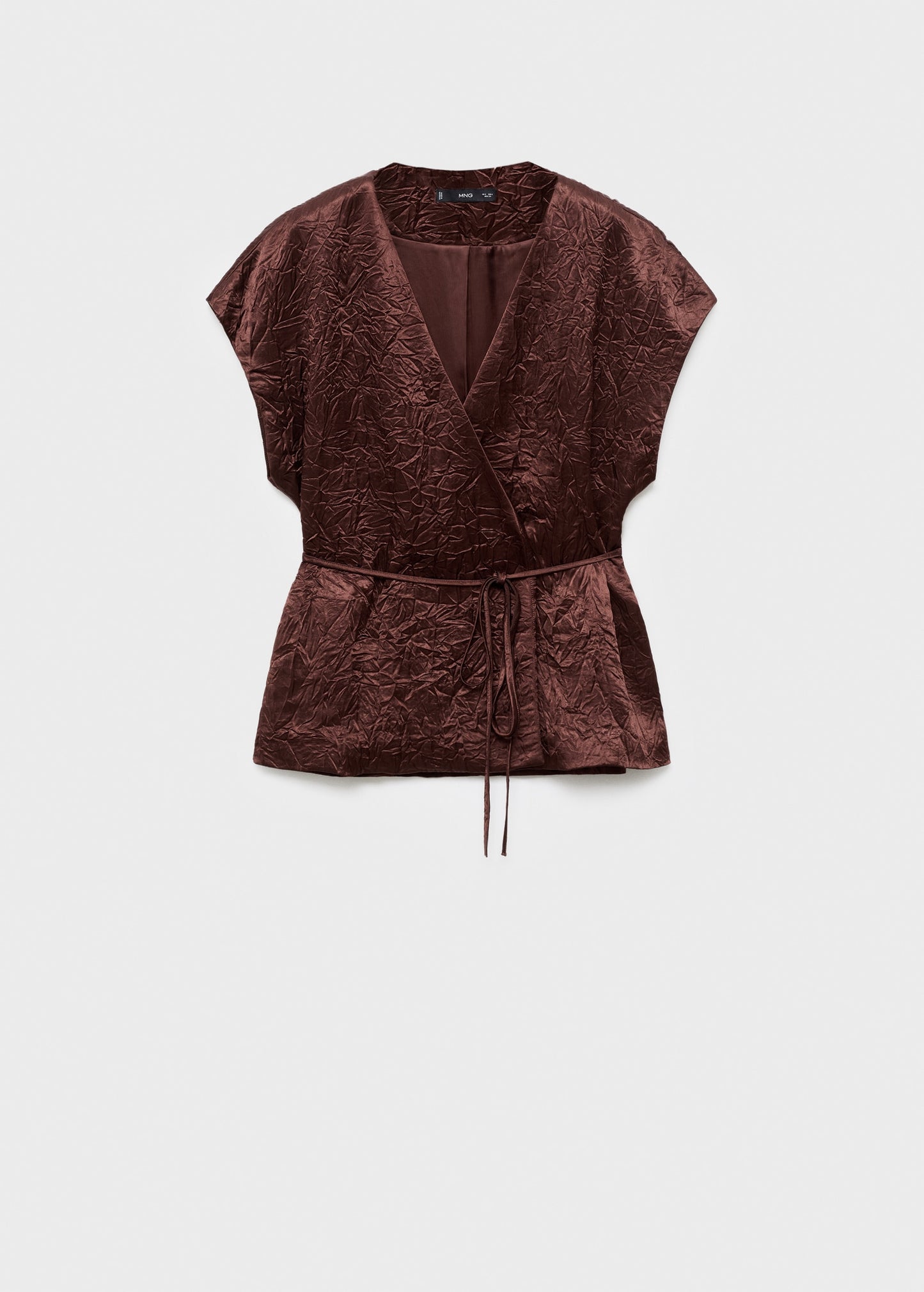 Wrinkled effect double-breasted vest