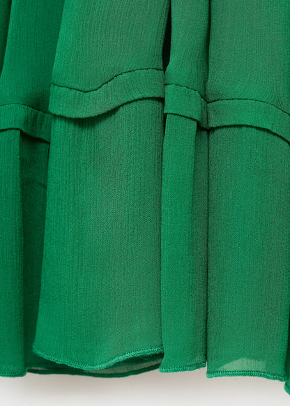 Pleated top with low back neckline