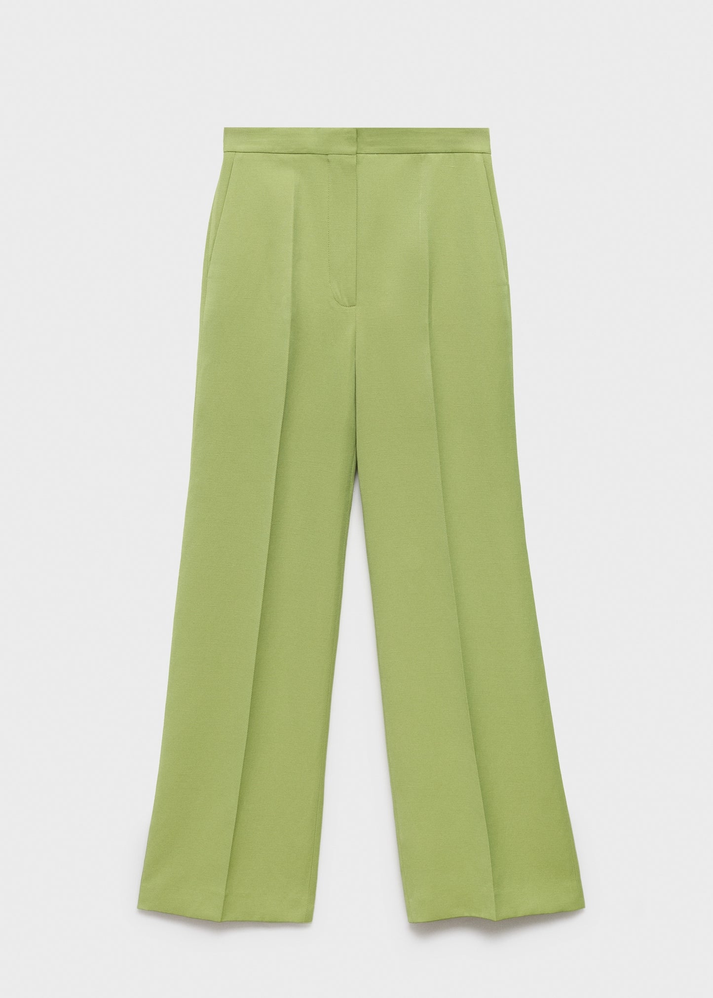 Straight-fit linen-blend suit trousers