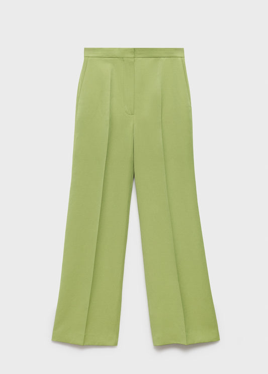 Straight-fit linen-blend suit trousers