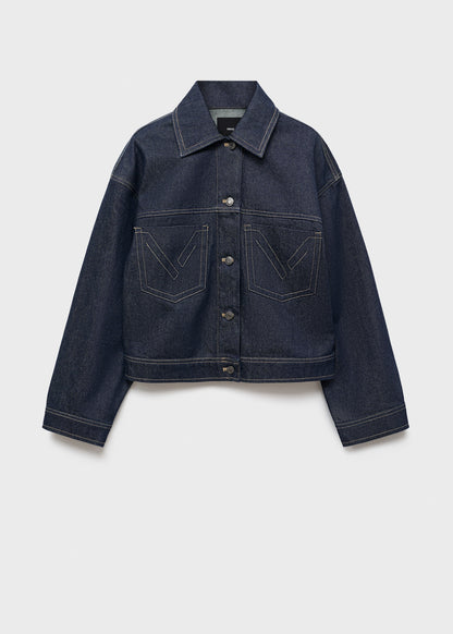 Denim jacket with decorative stitching