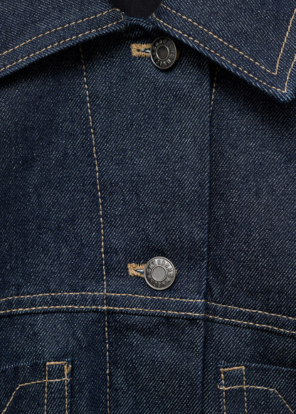Denim jacket with decorative stitching