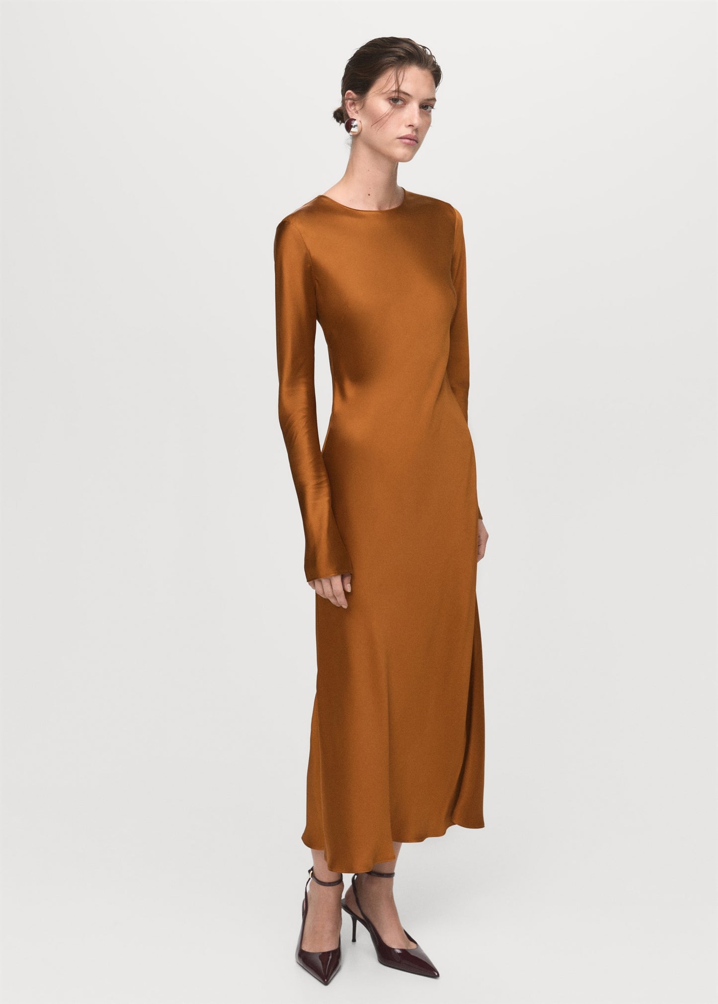Long satin dress