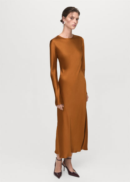 Long satin dress