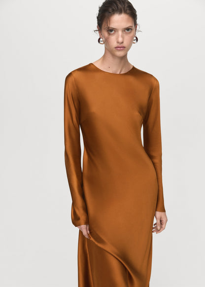 Long satin dress