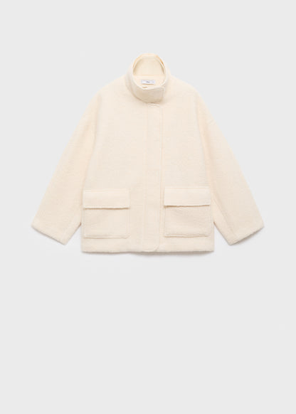 Bouclé jacket with high neck