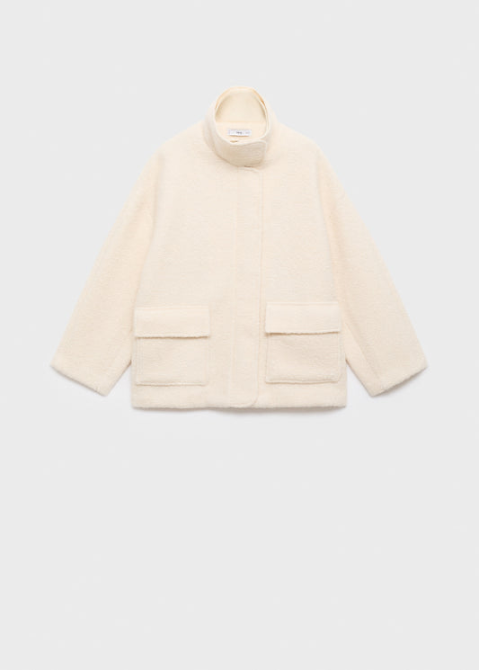 Bouclé jacket with high neck