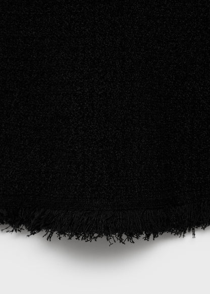 Tweed skirt with frayed hem