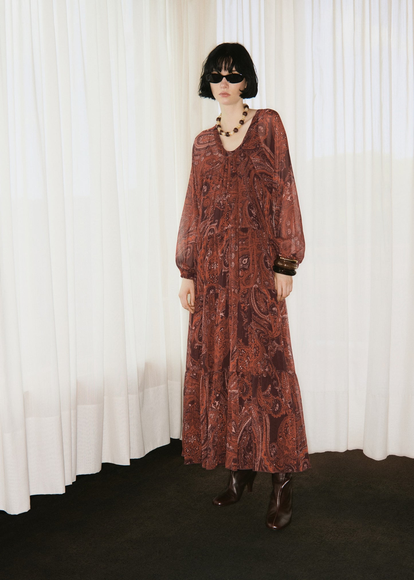 Paisley print oversized dress