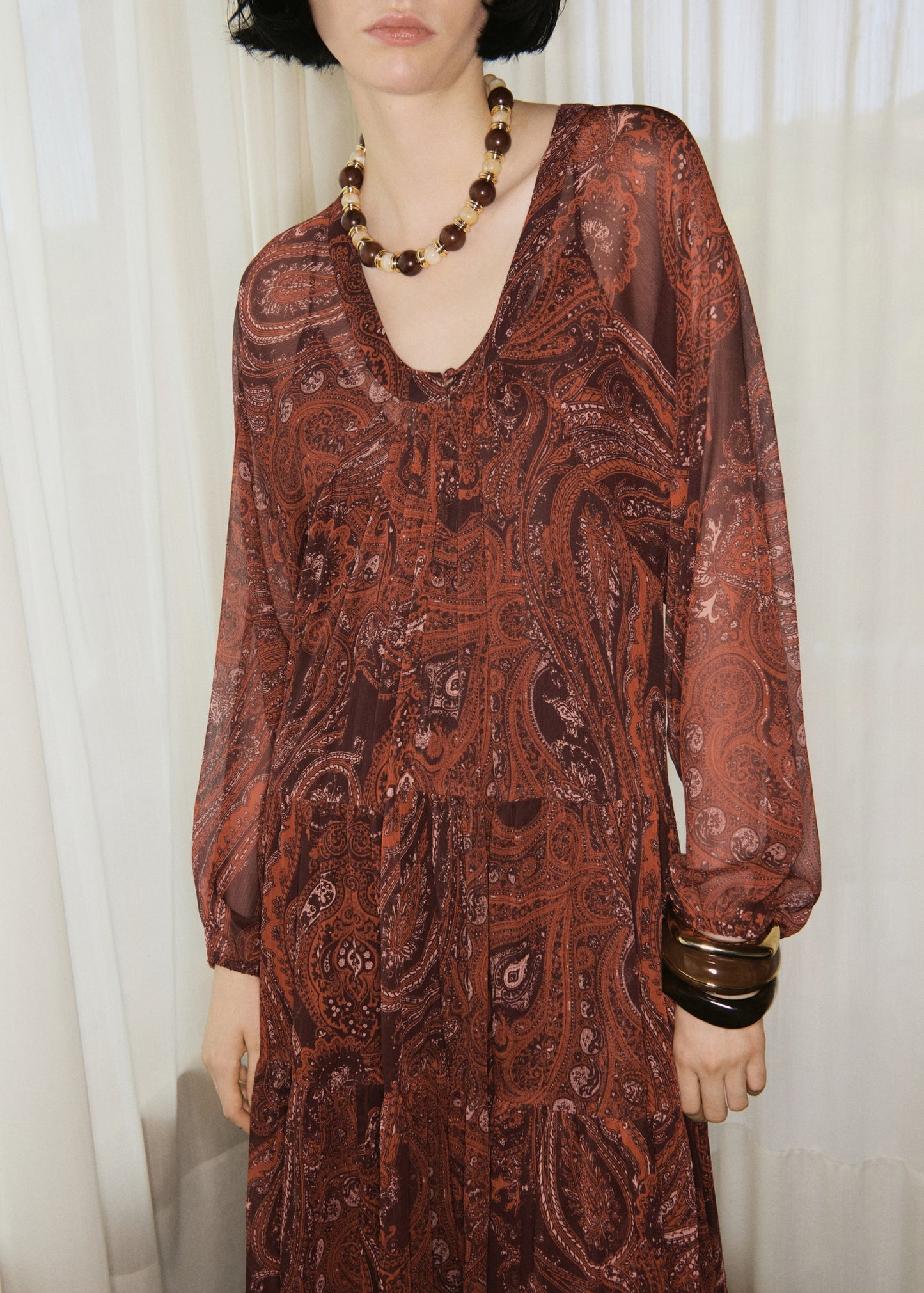 Paisley print oversized dress